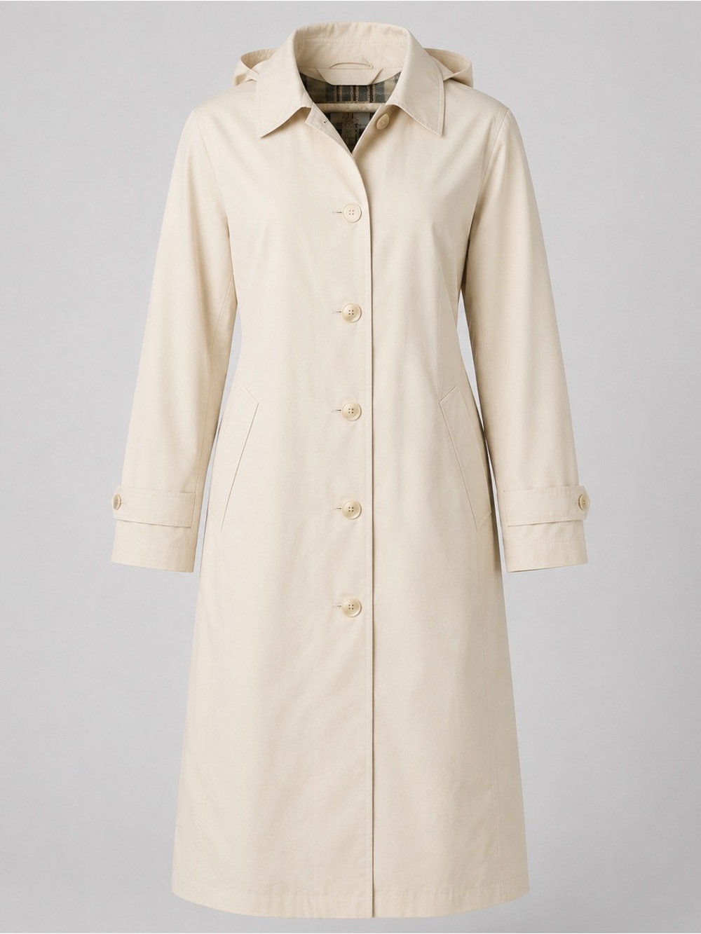 VINTAGE MISTY HARBOR CREAM FLANNEL LINED TRENCH COAT WOMEN’S SIZE 10